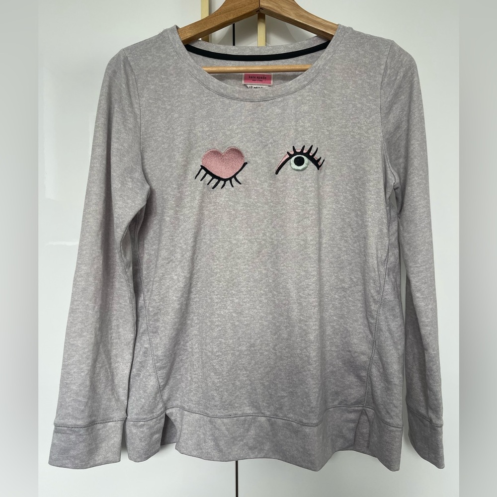 Kate Spade Winking Eye Brushed Knit Lounge Top